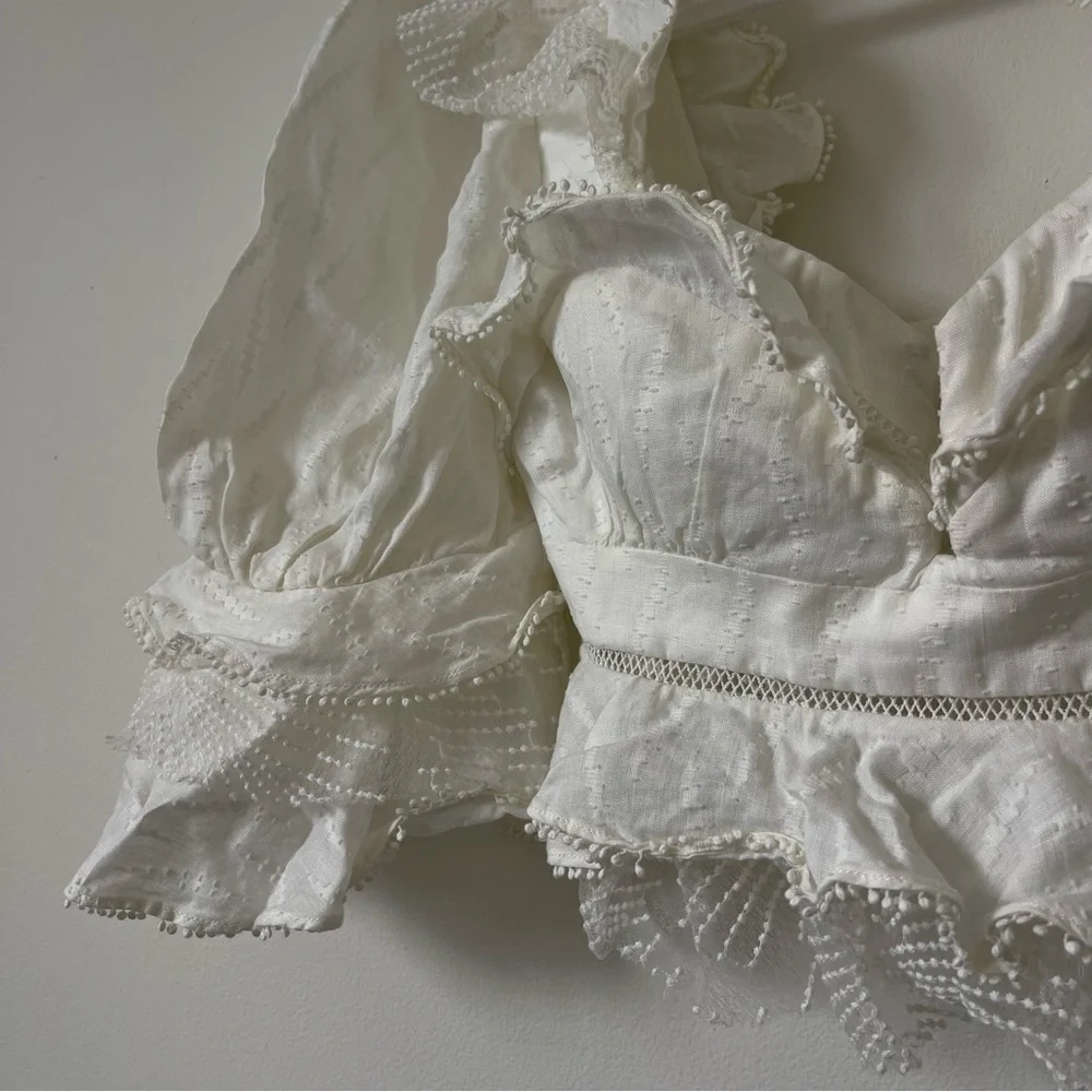 ACLER Basque Ruffle Top - Ivory - Picture 4 of 12